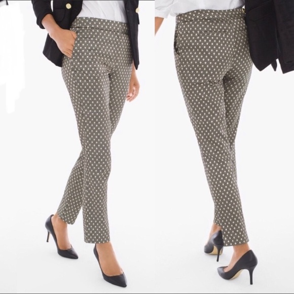 Chico's Pants - Chic’s Gold & Black Jacquard ankle pants sz 1 or 8